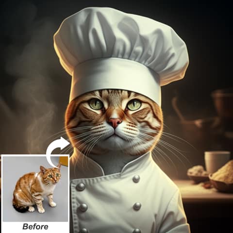 Custom Pet in Cloth Portrait