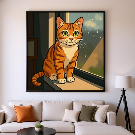 Cartoon Pet Portrait Canvas Artwork