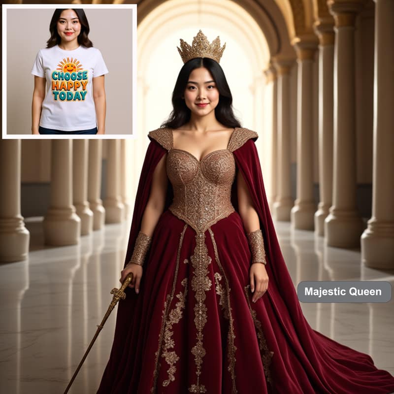 Custom Renaissance-style portrait of a woman, a regal photo to painting gift